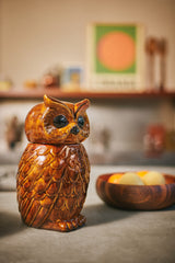 Ceramic owl jar roasted -  HKliving