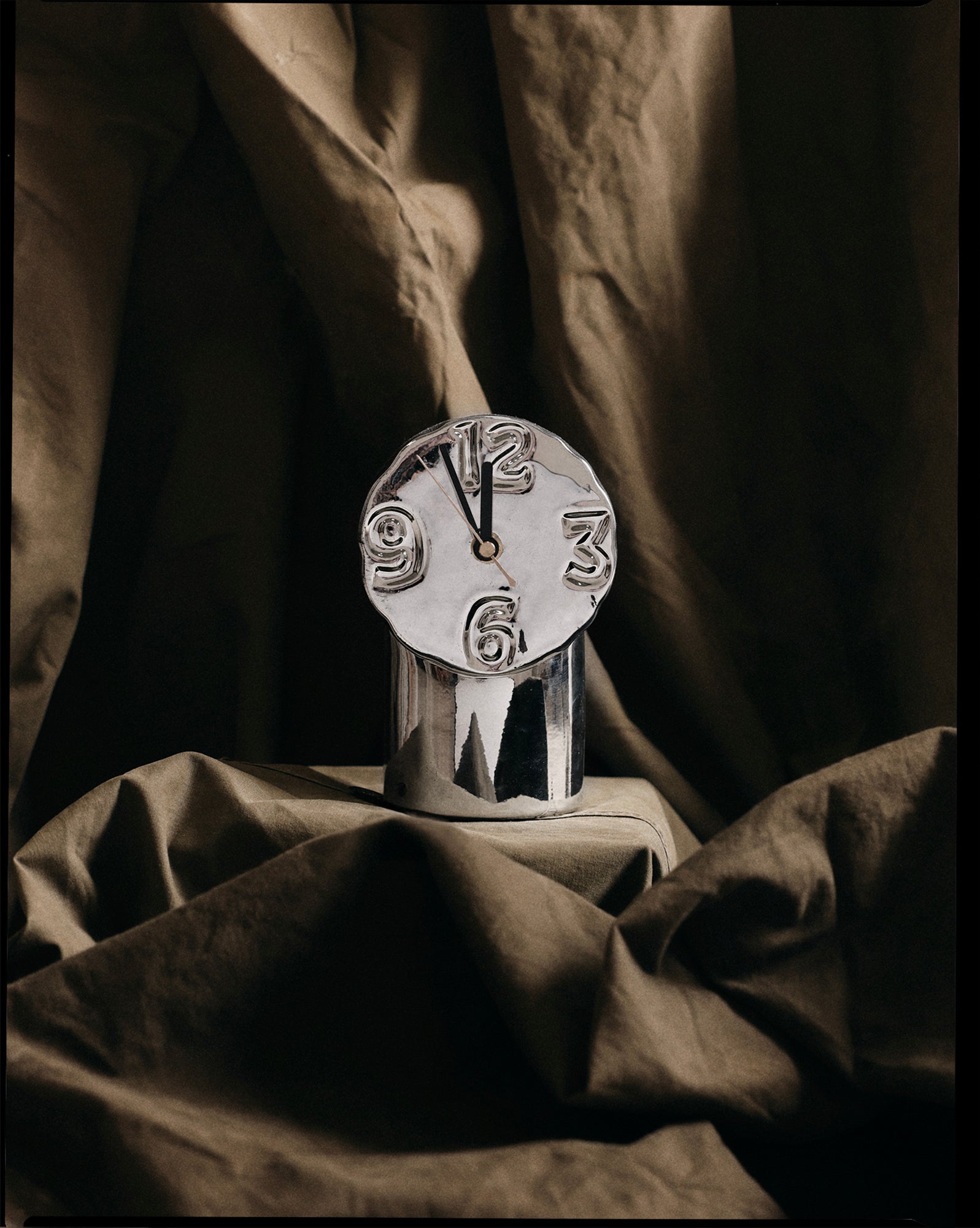 HKliving retro ceramic clock chrome