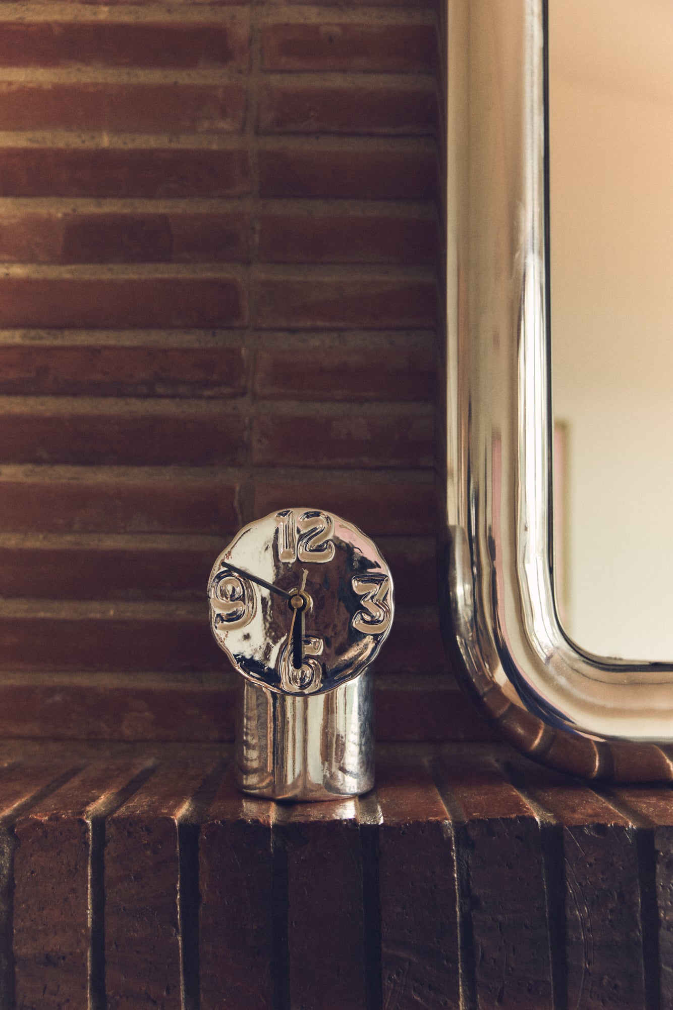 HKliving retro ceramic clock chrome