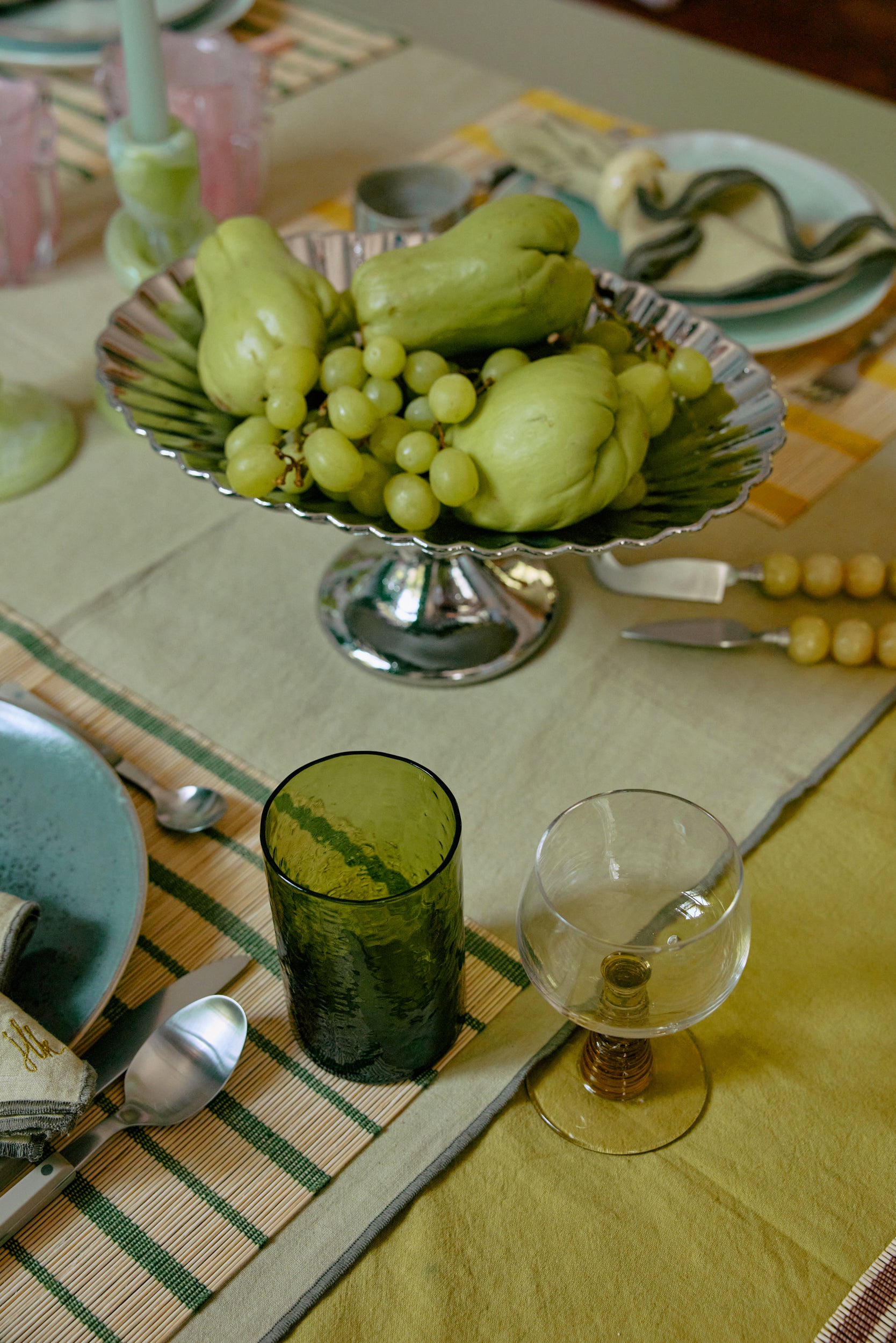 Tube high glass olive