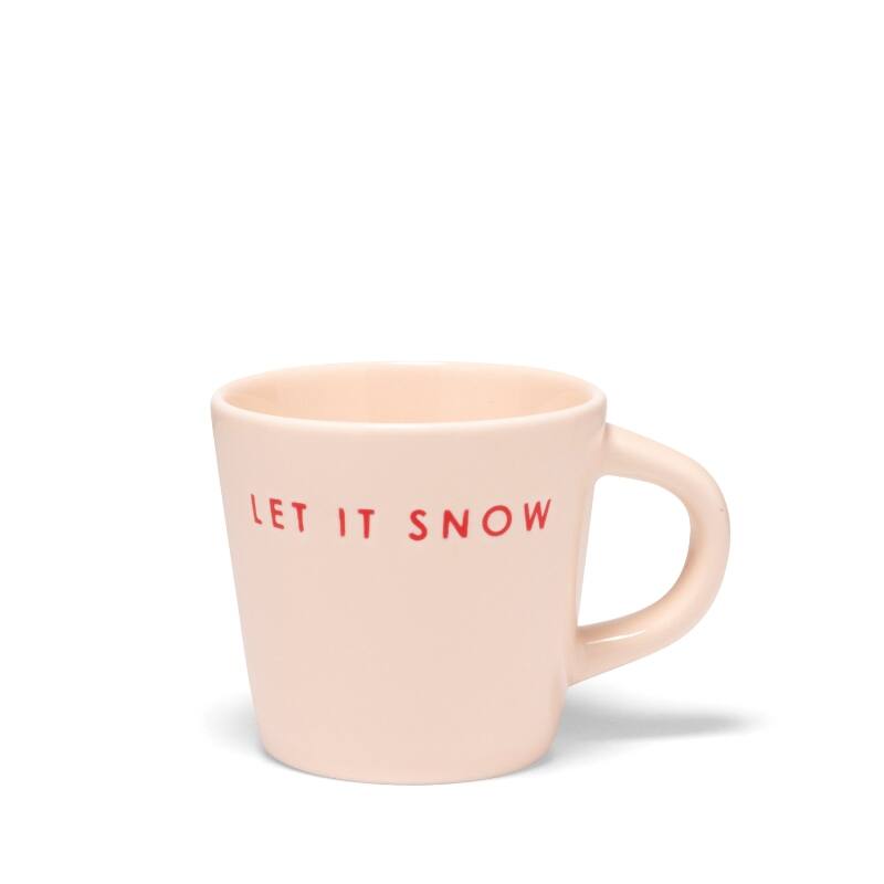 Ceramic espresso cup LET IT SNOW ecru 80ml