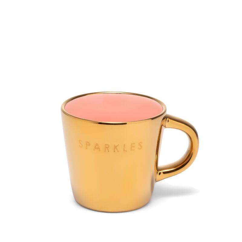 Ceramic espresso cup SPARKLES gold pink 80ml