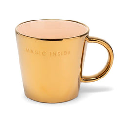 Ceramic tea cup MAGIC INSIDE gold ecru 350ml