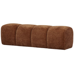 MOJO EETBANKJE 164 CM RIBSTOF ROESTBRUIN