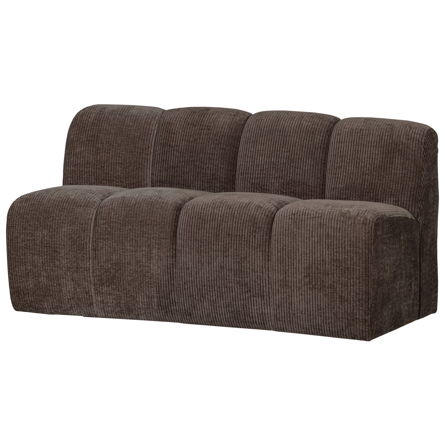 MOJO EETBANKJE 164 CM MET RUGLEUNING RIBSTOF BRUIN