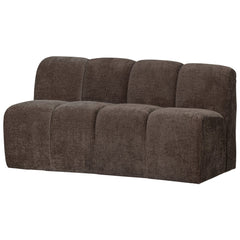 MOJO EETBANKJE 164 CM MET RUGLEUNING RIBSTOF BRUIN