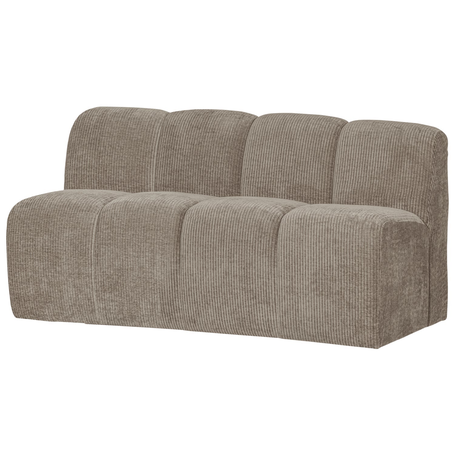 MOJO EETBANKJE 164 CM MET RUGLEUNING RIBSTOF DONKER ZAND