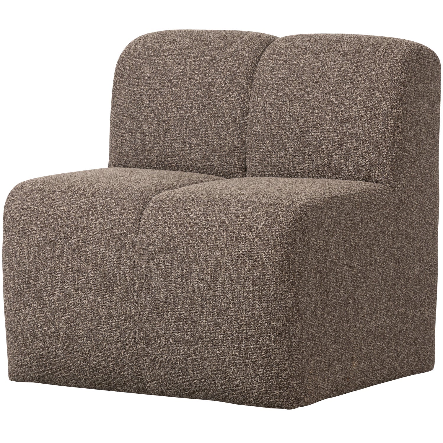 MOJO EETBANKJE 84 CM MET RUGLEUNING BOUCLÉ BRUIN MELANGE