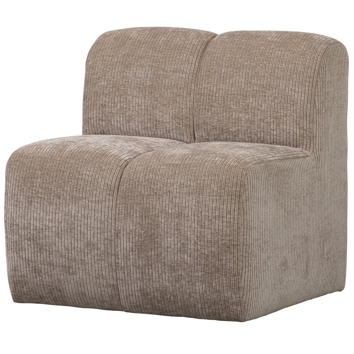 MOJO EETBANKJE 84 CM MET RUGLEUNING RIBSTOF DONKERZAND