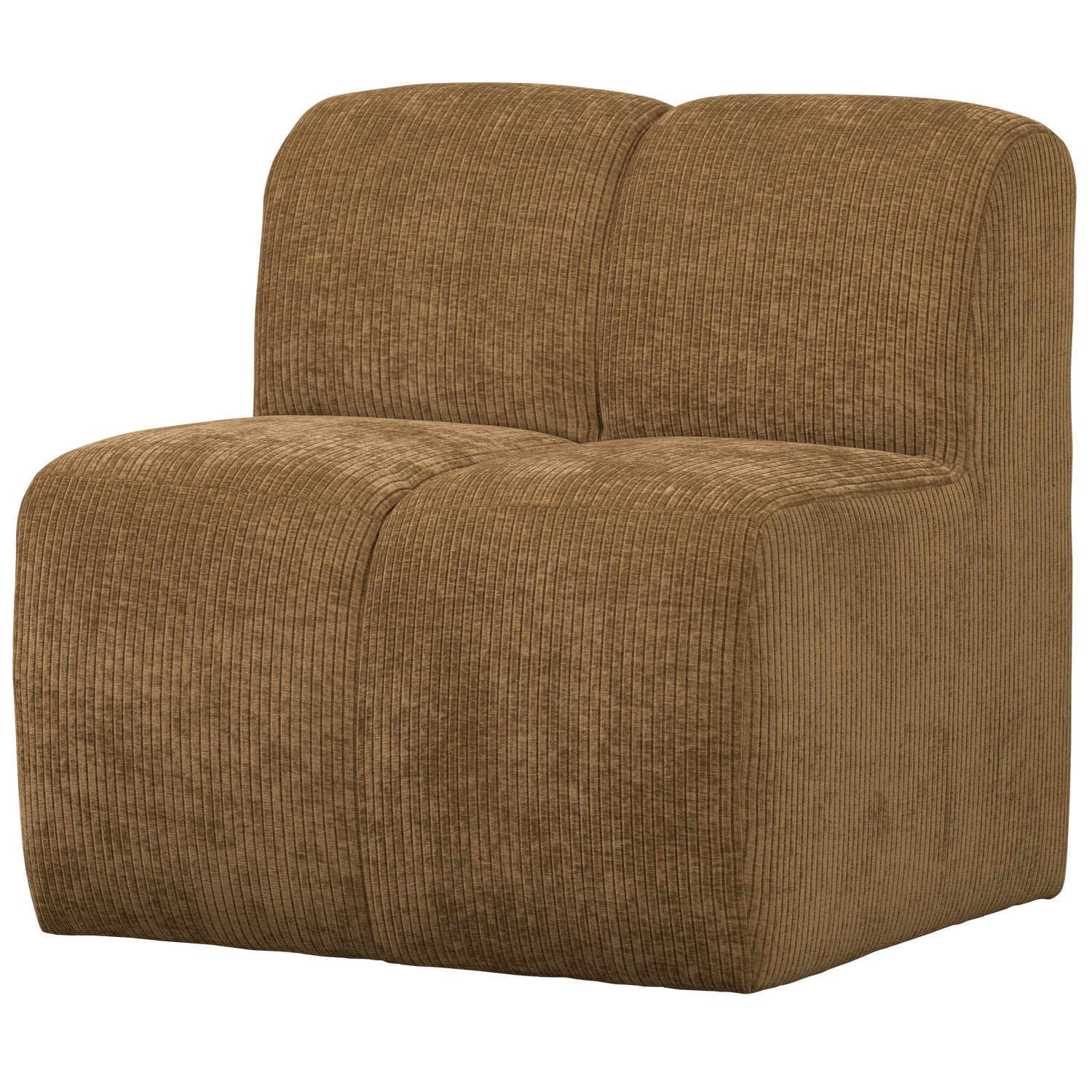 MOJO EETBANKJE 84 CM MET RUGLEUNING RIBSTOF BRUIN