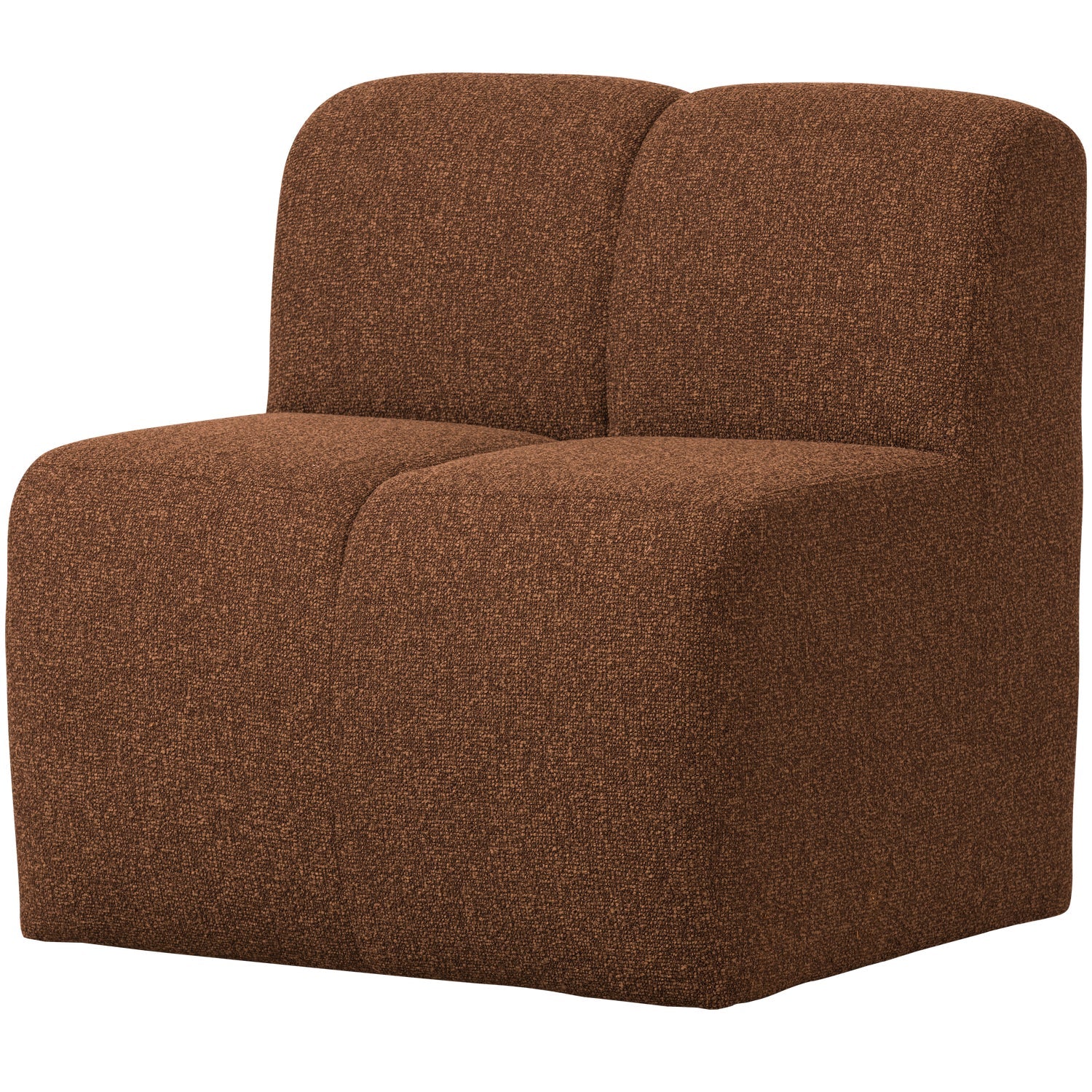 MOJO EETBANKJE 84CM MET RUGLEUNING BOUCLÉ ROESTBRUIN MELANGE