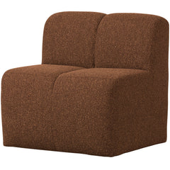 MOJO EETBANKJE 84CM MET RUGLEUNING BOUCLÉ ROESTBRUIN MELANGE