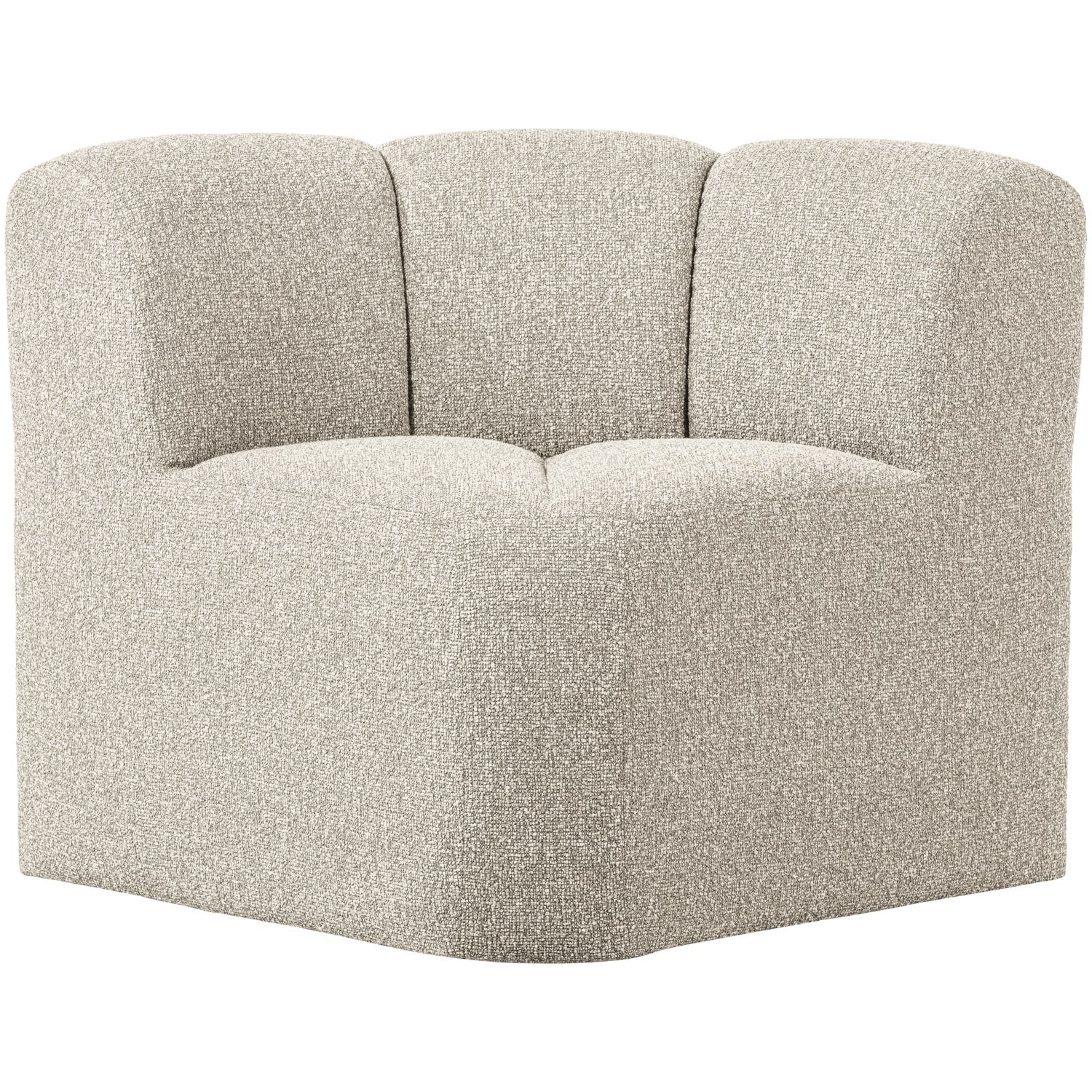 MOJO EETBANKJE HOEK MET RUGLEUNING BOUCLÉ BEIGE MELANGE