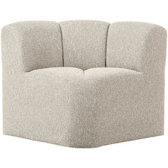 MOJO EETBANKJE HOEK MET RUGLEUNING BOUCLÉ BEIGE MELANGE