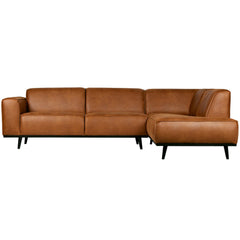 STATEMENT HOEKBANK RECHTS LEDERLOOK COGNAC