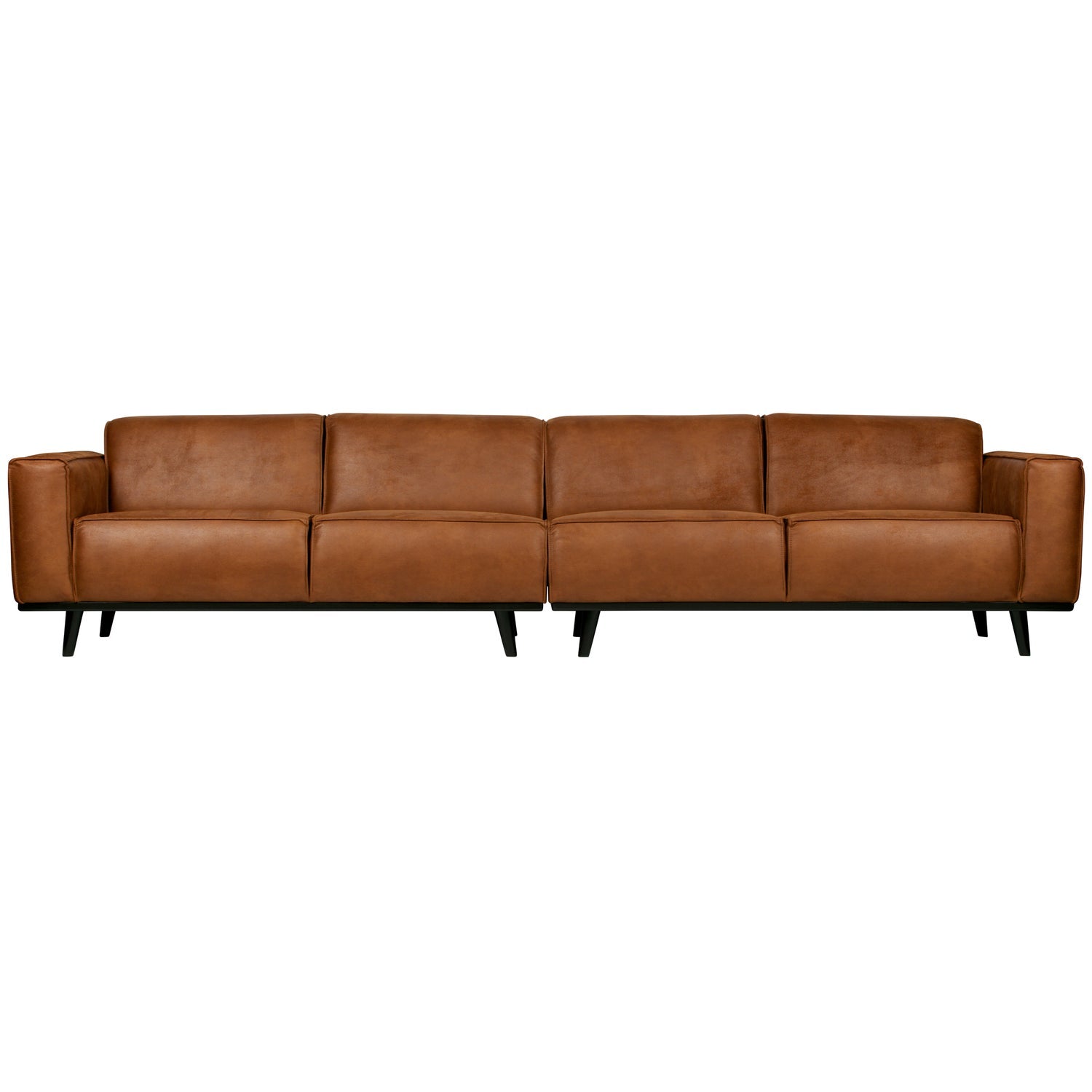 STATEMENT XL 4-ZITS BANK 372 CM LEDERLOOK COGNAC