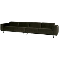 STATEMENT XL 4-ZITS BANK 372 CM FLUWEEL WARM GROEN