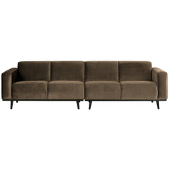STATEMENT 4-ZITS BANK 280 CM FLUWEEL TAUPE