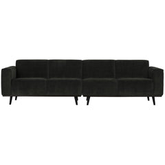 STATEMENT 4-ZITS BANK 280 CM PLATTE BREDE RIB GRAPHITE