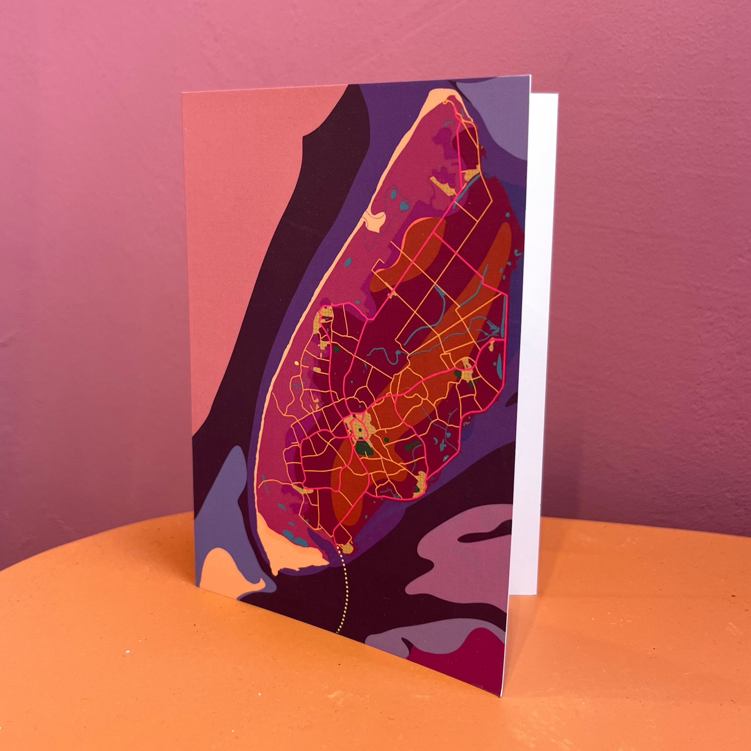 Texel roze - A6 postkaart