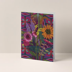 Retro Flower Pink - A6 postkaart