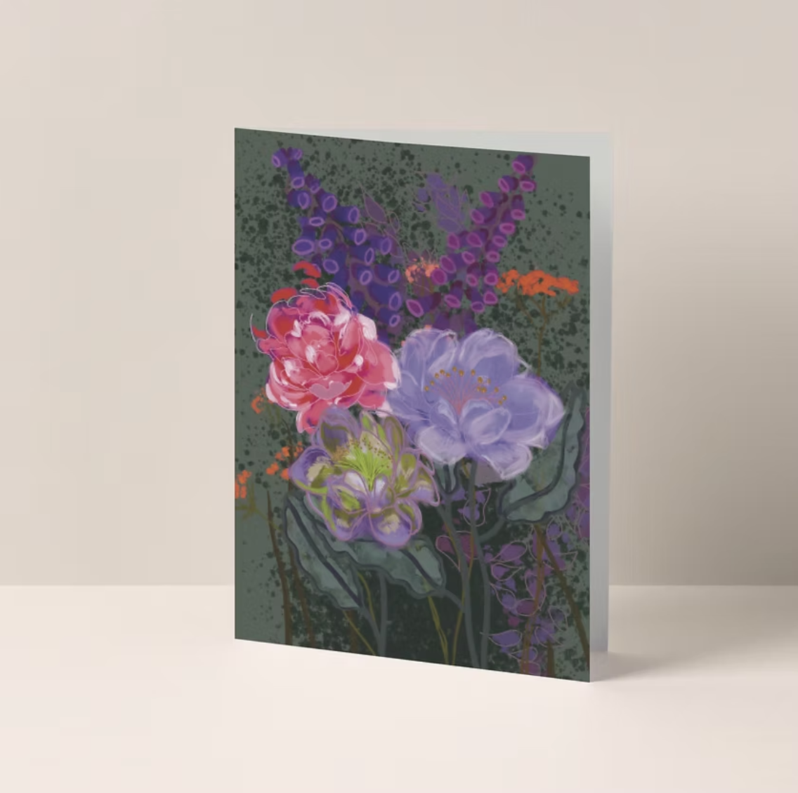 Dreamy Flowers Petrol - A6 postkaart