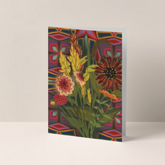 Retro Flower Orange - A6 postkaart