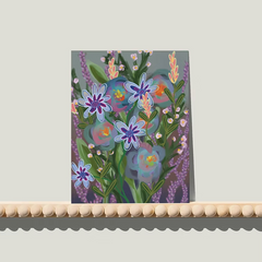 Wilde bloem pastel - A6 postkaart