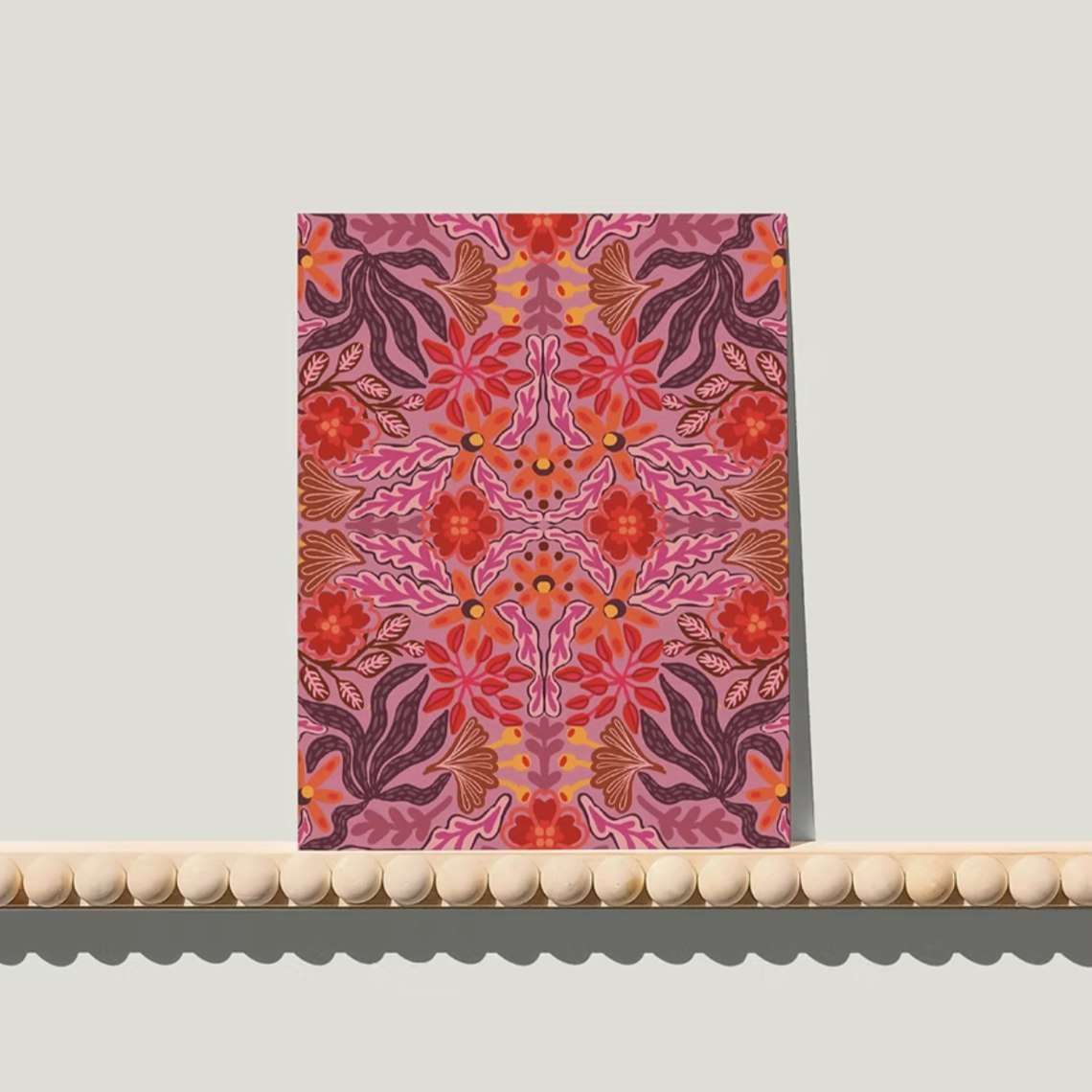 Mirror bloom Pink - A6 postkaart