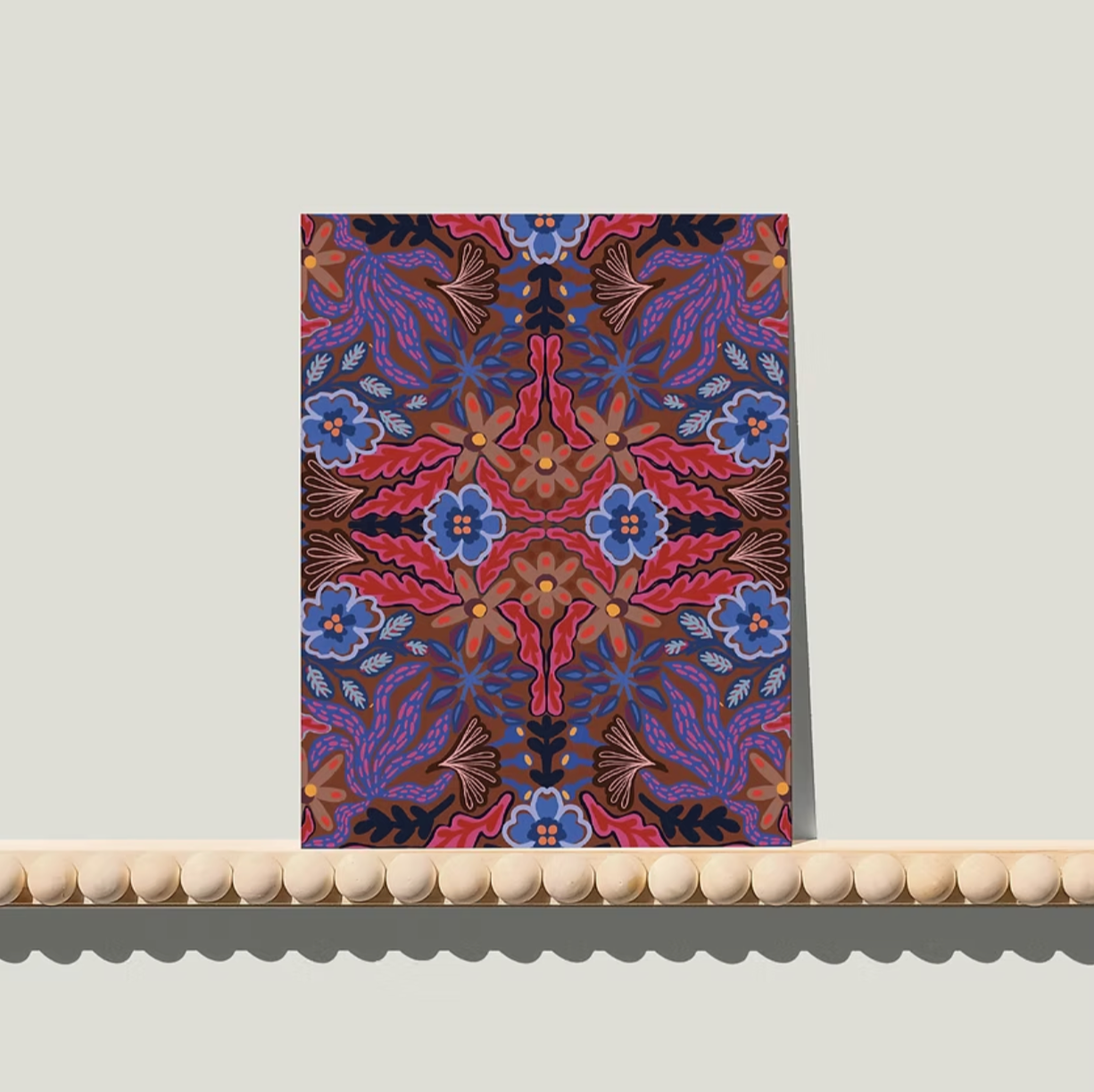 Mirror bloom Blue - A6 postkaart