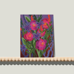 Wilde bloem paars - A6 postkaart