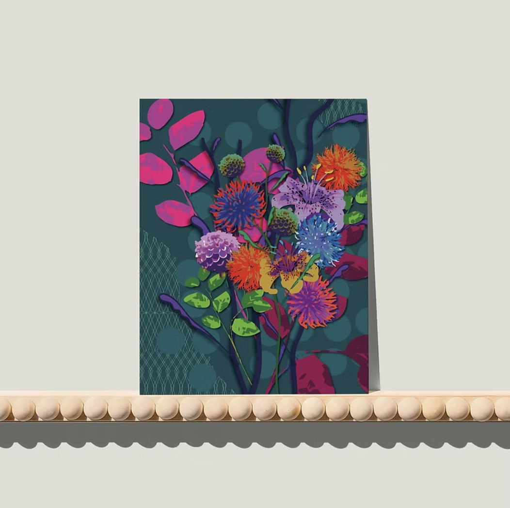 Dahlia Petrol - A6 postkaart