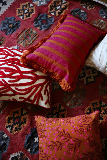 Kussen Jackie - Roest & Fuchsia (60x40cm)