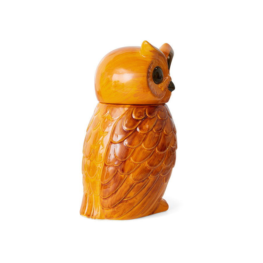 Ceramic owl jar tangerine -  HKliving