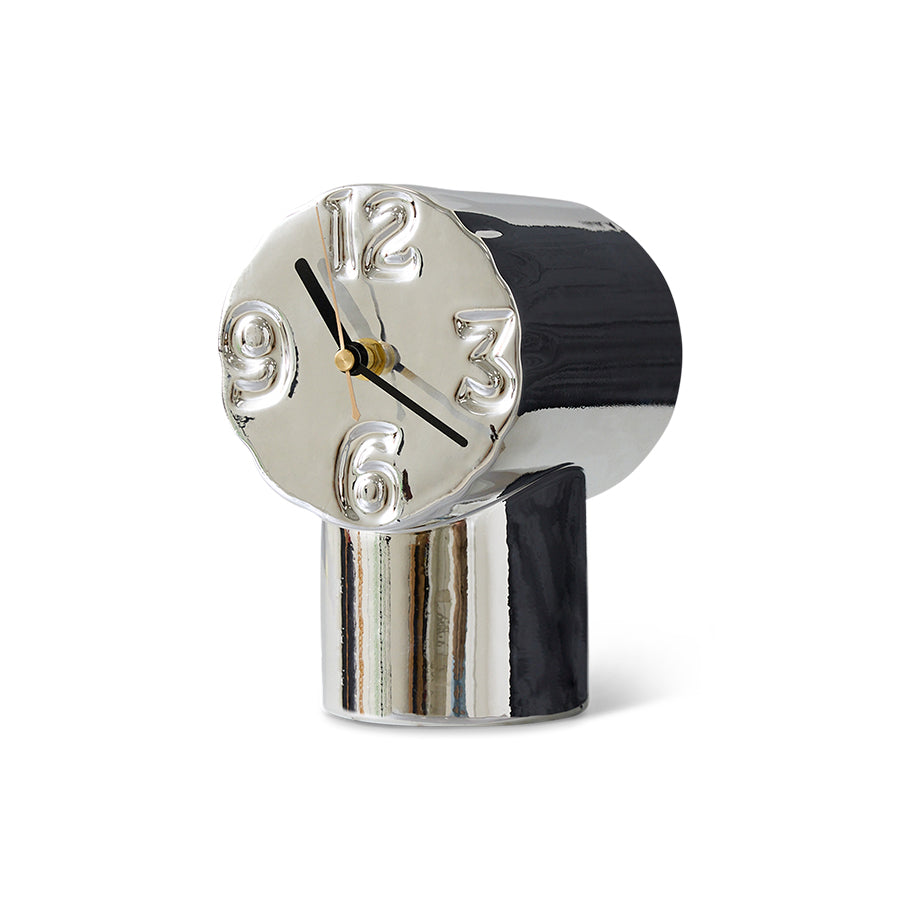 HKliving retro ceramic clock chrome