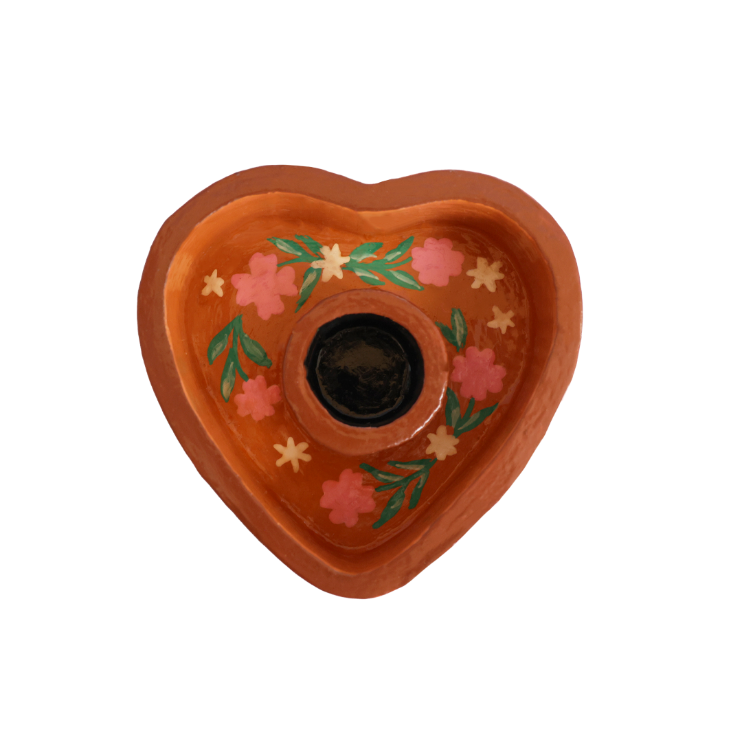 Kaarsenhouder Hart met Bloemen