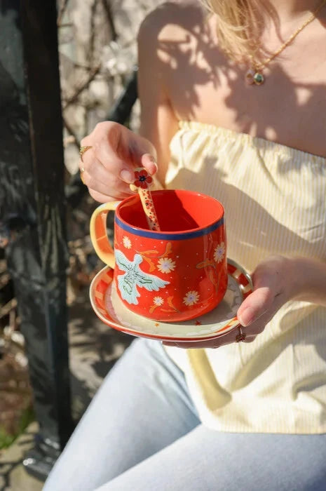 Lepel met Klaprozen - Geel