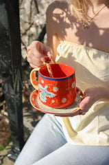 Lepel met Klaprozen - Geel