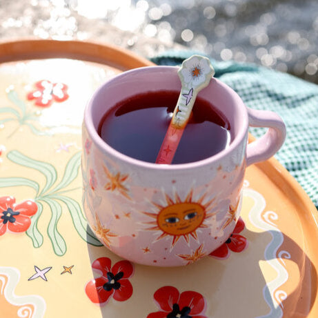 Lepel met Witte Bloem en Sterren