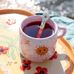 Lepel met Witte Bloem en Sterren