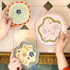 Serveerbord met Bloemen - Groen