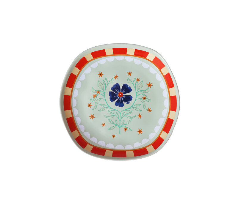 Serveerbord met Bloemen - Groen