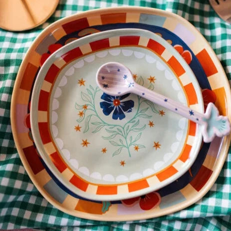 Serveerbord met Bloemen - Groen