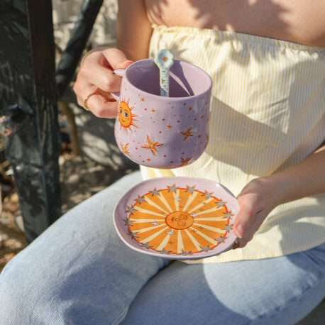 Serveerbord zon met Sterren - Lila