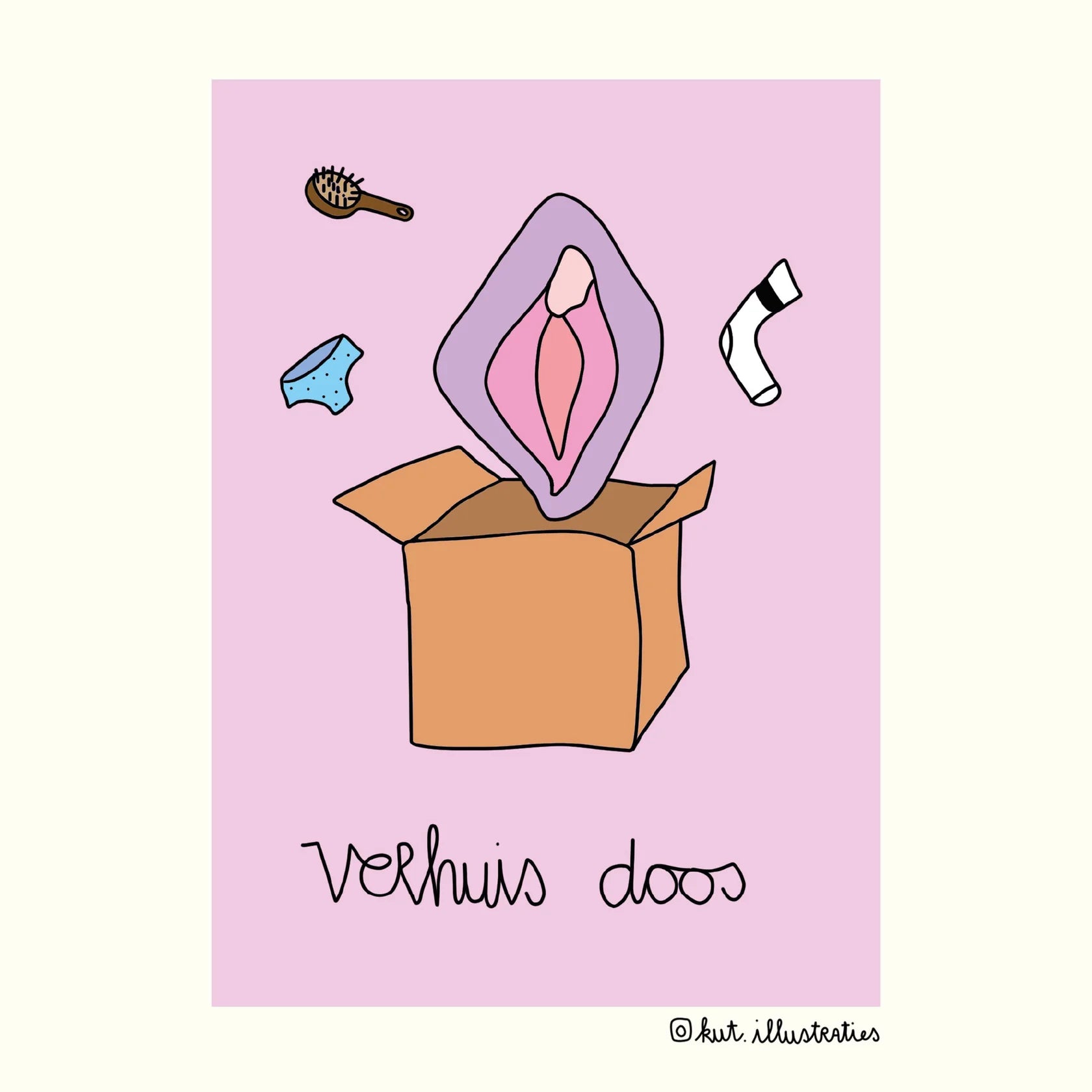 Verhuis Doos- Postkaart A6