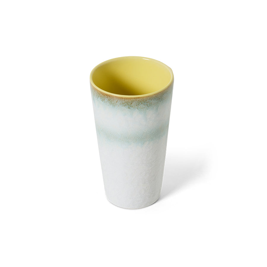 70s ceramics: latte mug petal