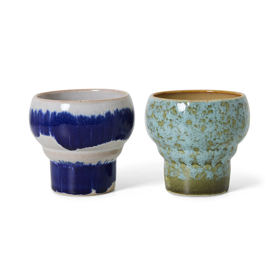 70s ceramics: lungo mugs symbolist, set of 2