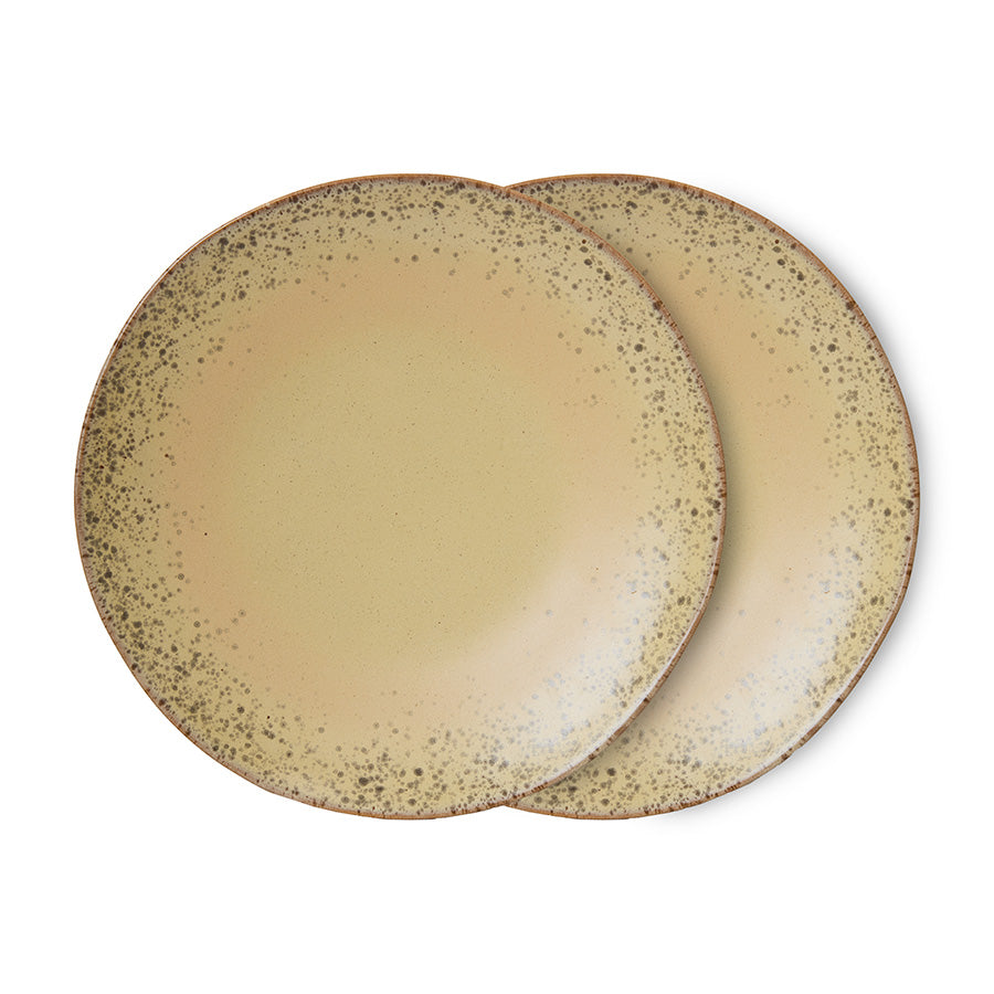 70s ceramics: dinner plates grit, set of 2