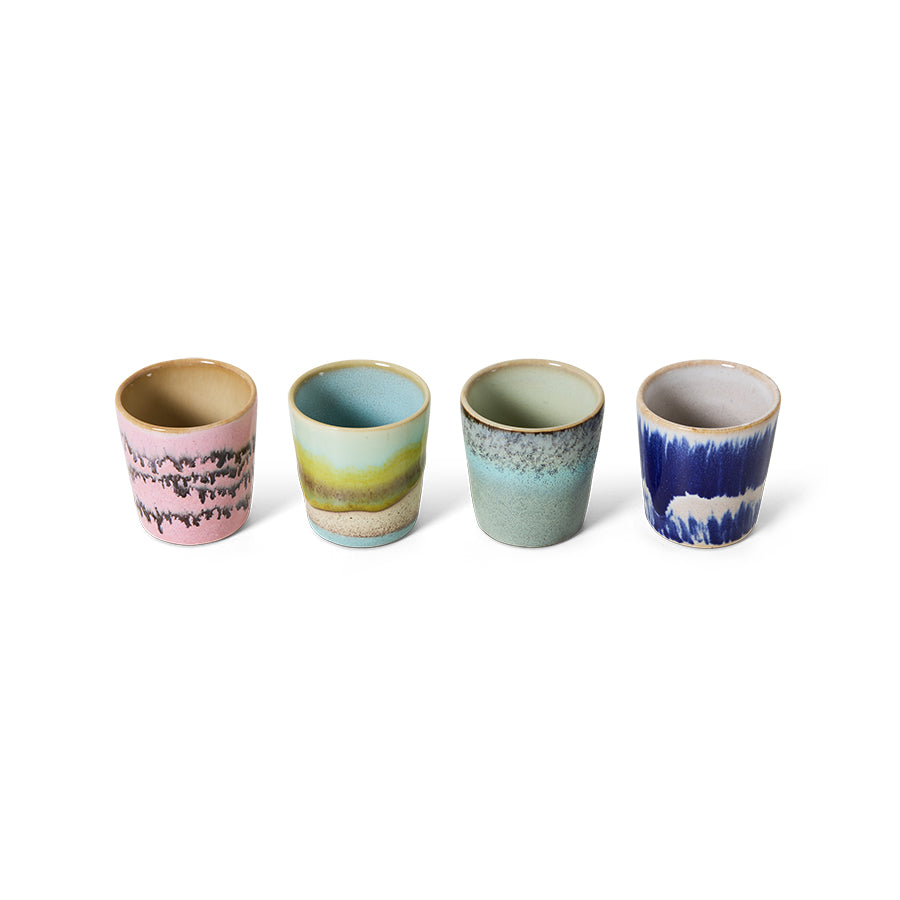 70s ceramics: egg cups vibrance, set of 4