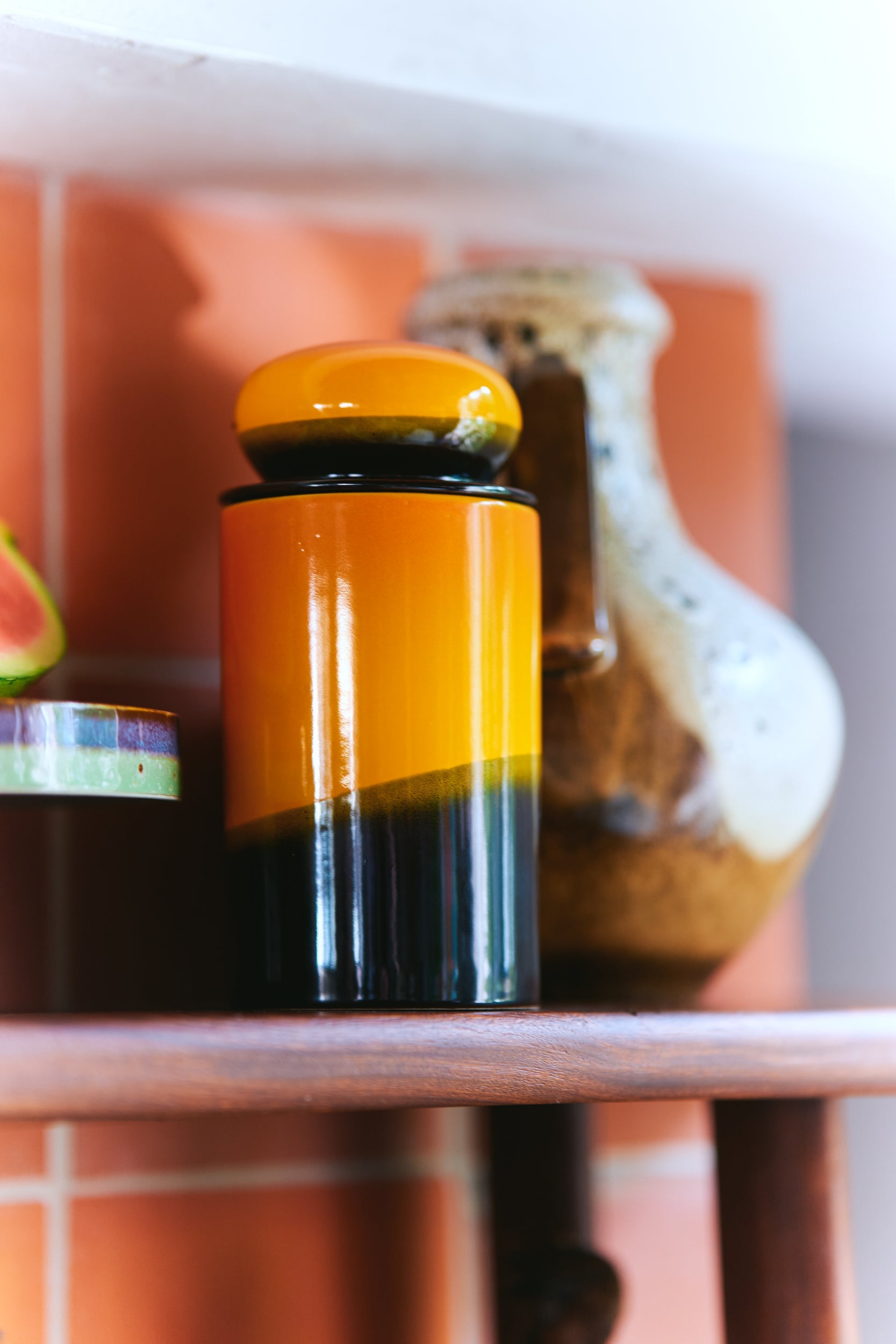 70s ceramics: storage jar, sunshine